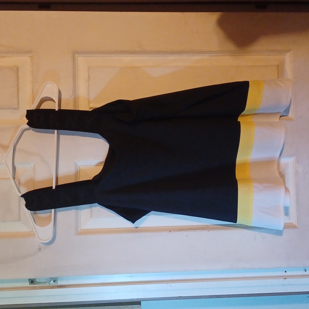 DKNY square neck tri colored  sleeveless top